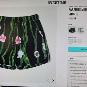 Overtime Kids Black Floral Shorts